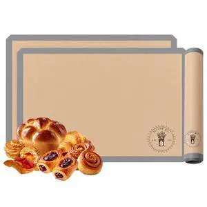 Silicone Baking Mats, Full size, Baking Sheet Liners, Pack of 2, Oven Safe, 16 x 24 inch (40x60 cm), Non-Stick, Silicone Baking Sheet Liner, Perfect For Baking Macarons Cookies And Cakes Silicone Baking Mats, Full size, Baking Sheet Liners, Pack of 2, Oven Safe, 16 x 24 inch (40x60 cm), Non-Stick, Silicone Baking Sheet Liner, Perfect For Baking Macarons Cookies And Cakes