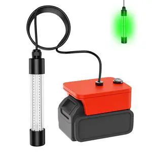 Underwater Fishing Light Compatible for Milwaukee 18V BatteryLED Green Light for IP68 1300 Lumens Fish Attracting, Night Fishing for Docks Boats or Kayaks(no Battery) Underwater Fishing Light Compatible for Milwaukee 18V BatteryLED Green Light for IP68 1300 Lumens Fish Attracting, Night Fishing for Docks Boats or Kayaks(no Battery)