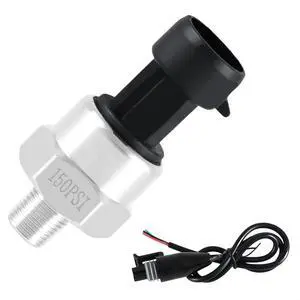 150 PSI Pressure Transducer Sensor with Connector Harness, 1/8"NPT Thread Stainless Steel Pressure Transmitter for Oil Fuel Water Air 150 PSI Pressure Transducer Sensor with Connector Harness, 1/8"NPT Thread Stainless Steel Pressure Transmitter for Oil Fuel Water Air