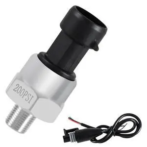200 PSI Pressure Transducer Sensor with Connector Harness, 1/8"NPT Thread Stainless Steel Pressure Transmitter for Oil Fuel Water Air 200 PSI Pressure Transducer Sensor with Connector Harness, 1/8"NPT Thread Stainless Steel Pressure Transmitter for Oil Fuel Water Air