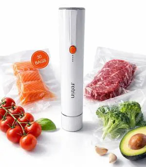 Handheld Cordless Vacuum Sealer for Food Portable Travel Vacuum Sealer with Reusable Vacuum Seal Bags One-Touch Operation Keeps Food Fresh Up to 5X Longer (sealer + 30 bags) Handheld Cordless Vacuum Sealer for Food Portable Travel Vacuum Sealer with Reusable Vacuum Seal Bags One-Touch Operation Keeps Food Fresh Up to 5X Longer (sealer + 30 bags)