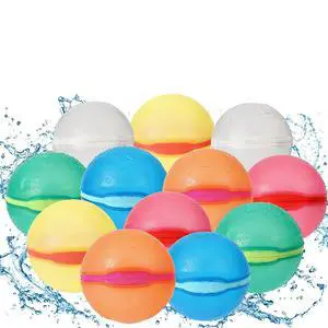 Reusable Water Balloons, 12 Pack Magnetic Refillable Water Balloons Quick Fill, Summer Fun for Kids Outdoor Pool Water Toys, Reusable Summer Outdoor Toys (12pcs) Reusable Water Balloons, 12 Pack Magnetic Refillable Water Balloons Quick Fill, Summer Fun for Kids Outdoor Pool Water Toys, Reusable Summer Outdoor Toys (12pcs)