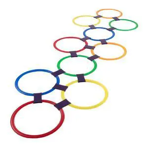 Hopscotch Rings Game - Ten 11-Inch Plastic Rings and 15 Connectors for Indoor and Outdoor Use - Play Set for Girls and Boys (Multicolored) Hopscotch Rings Game - Ten 11-Inch Plastic Rings and 15 Connectors for Indoor and Outdoor Use - Play Set for Girls and Boys (Multicolored)