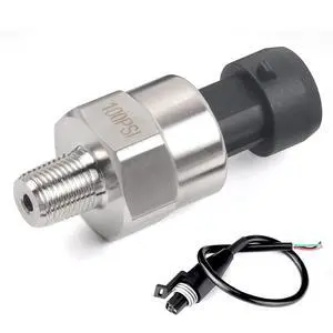 100 Psi Pressure Transducer Sender Sensor - 1/8" -27 NPT 27 NPT Thread Stainless for Oil Fuel Air Water Pressure with Harness 100 Psi Pressure Transducer Sender Sensor - 1/8" -27 NPT 27 NPT Thread Stainless for Oil Fuel Air Water Pressure with Harness