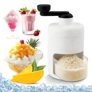 Ice Mini Snow Cone Machine, Portable Countertop Ice Shaver with No Slip Base, No Electricity Needed, Ice Cup Included, Lightweight, Stainless Steel Blade Ice Mini Snow Cone Machine, Portable Countertop Ice Shaver with No Slip Base, No Electricity Needed, Ice Cup Included, Lightweight, Stainless Steel Blade
