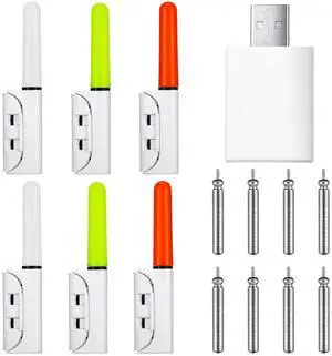 6 Pcs Fishing Glow Sticks LED Fishing Pole Light Night Fish Alert Glow Stick with 8 Pcs Rechargeable CR425 Battery and Battery Charger(Multicolor Light,Classic Style) 6 Pcs Fishing Glow Sticks LED Fishing Pole Light Night Fish Alert Glow Stick with 8 Pcs Rechargeable CR425 Battery and Battery Charger(Multicolor Light,Classic Style)
