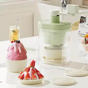 Shaved Ice Mini Snow Cone Machine, Portable Countertop Ice Shaver with No Slip Base, No Electricity Needed, Ice Cup Included, Lightweight, Stainless Steel Blade Shaved Ice Mini Snow Cone Machine, Portable Countertop Ice Shaver with No Slip Base, No Electricity Needed, Ice Cup Included, Lightweight, Stainless Steel Blade