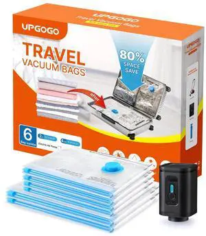 Travel Vacuum Bags Combo 6 Pack - Space Saver Vacuum Storage Bags for Clothing and Luggage Travel Vacuum Bags Combo 6 Pack - Space Saver Vacuum Storage Bags for Clothing and Luggage