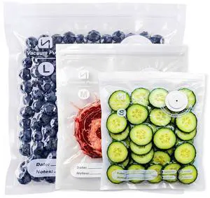 15-Pack Multi-Size Reusable Food Vacuum Seal Bags, L/M/S Assorted Sizes, Compatible with Handheld Vacuum Sealers 15-Pack Multi-Size Reusable Food Vacuum Seal Bags, L/M/S Assorted Sizes, Compatible with Handheld Vacuum Sealers