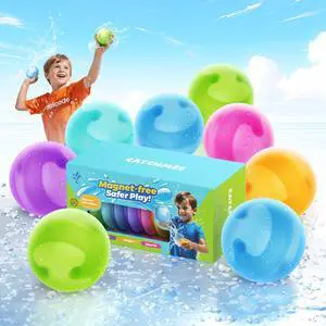 Reusable Water Balloons for Kids - No Magnets, Leak-Resistant Silicone Splash Balls, Quick-Fill & Long-Lasting - Durable Outdoor Water Toys for Summer Pool Party, Backyard Water Games Reusable Water Balloons for Kids - No Magnets, Leak-Resistant Silicone Splash Balls, Quick-Fill & Long-Lasting - Durable Outdoor Water Toys for Summer Pool Party, Backyard Water Games