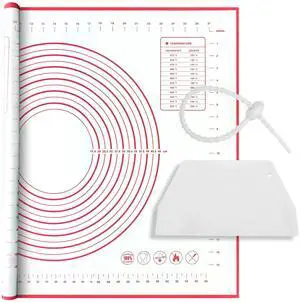 Silicone Baking Mat Super Large, 32x24 inch Silicone Pastry Non Stick Kneading Mat with Cable Ties and Dough Scraper, Measurement Food Grade Silicone Mat for Rolling Dough Silicone Baking Mat Super Large, 32x24 inch Silicone Pastry Non Stick Kneading Mat with Cable Ties and Dough Scraper, Measurement Food Grade Silicone Mat for Rolling Dough