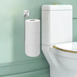 Toilet Paper Holder Self Adhesive, Wall Mount Toilet Paper Storage for 3 Roll Tissue, Over the Tank Toilet Paper Holder Stainless Steel for Bathroom Storage (Silver 1Pcs) Toilet Paper Holder Self Adhesive, Wall Mount Toilet Paper Storage for 3 Roll Tissue, Over the Tank Toilet Paper Holder Stainless Steel for Bathroom Storage (Silver 1Pcs)