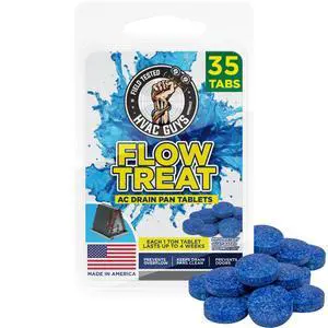 AC Drain Pan Tablets 35PK | Flow Treat Tablets Prevents Odors, Keeps HVAC Drain Pan Clean, Prevents Overflow | One Tablet Lasts up to 4 Weeks AC Drain Pan Tablets 35PK | Flow Treat Tablets Prevents Odors, Keeps HVAC Drain Pan Clean, Prevents Overflow | One Tablet Lasts up to 4 Weeks