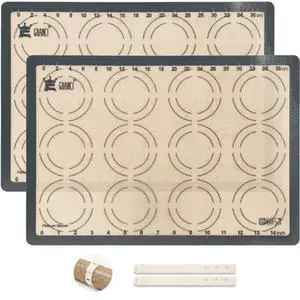2 Pack Silicone Baking Mats, 11.6" x 16.5" Each, 0.7mm Thick, Food Grade Non-Stick Reusable Baking Mats & Baking Sheet Liners for Cookies, Macarons, Bread, Pizza & Pastry 2 Pack Silicone Baking Mats, 11.6" x 16.5" Each, 0.7mm Thick, Food Grade Non-Stick Reusable Baking Mats & Baking Sheet Liners for Cookies, Macarons, Bread, Pizza & Pastry