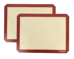 Silicone Baking Mats Set of 2, Half Sheet Nonstick Reusable Extra Thick Baking Sheet Liners for Cookies, Macarons, Bread, Pizza, Pastry, Red Silicone Baking Mats Set of 2, Half Sheet Nonstick Reusable Extra Thick Baking Sheet Liners for Cookies, Macarons, Bread, Pizza, Pastry, Red