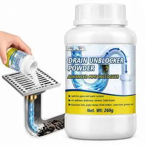 Powerful Drain Clog Remover Powder, 260g Upgraded Pipeline Dredging Agent & Drain Cleaner, Fast-Acting Sink Unclogger for Hair, Grease, Food Waste, Paper Scraps & Soap Scum, for Sink, Shower, Toilet Powerful Drain Clog Remover Powder, 260g Upgraded Pipeline Dredging Agent & Drain Cleaner, Fast-Acting Sink Unclogger for Hair, Grease, Food Waste, Paper Scraps & Soap Scum, for Sink, Shower, Toilet