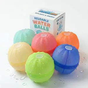 Reusable Water Balloons, 6 Pack Self-Sealing Quick Fill Water Balls Reusable Water Balloons, 6 Pack Self-Sealing Quick Fill Water Balls