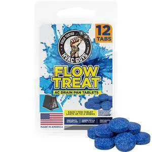 AC Drain Pan Tablets 12PK | Flow Treat Tablets Prevents Odors, Keeps HVAC Drain Pan Clean, Prevents Overflow | One Tablet Lasts up to 4 Weeks AC Drain Pan Tablets 12PK | Flow Treat Tablets Prevents Odors, Keeps HVAC Drain Pan Clean, Prevents Overflow | One Tablet Lasts up to 4 Weeks