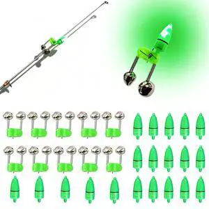 Fishing Bells with Lights 20 Pcs LED Night Fishing Lights 10 Pcs Fishing Rod Bait Alarm Bell Night Fishing Accessories Bait Alarm Bell Rod Clip Tip for Fishing(Green) Fishing Bells with Lights 20 Pcs LED Night Fishing Lights 10 Pcs Fishing Rod Bait Alarm Bell Night Fishing Accessories Bait Alarm Bell Rod Clip Tip for Fishing(Green)