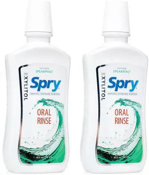 Natural Xylitol Mouthwash Fluoride Free with Enamel Support, Gentle Alcohol Oral Rinse, Non-GMO, Spearmint - 16 fl oz (Pack of 2) Natural Xylitol Mouthwash Fluoride Free with Enamel Support, Gentle Alcohol Oral Rinse, Non-GMO, Spearmint - 16 fl oz (Pack of 2)