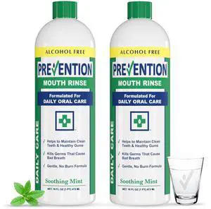 Prevention Daily Care Mouthwash, Hydrogen Peroxide Rinse 16 oz 2-Pack Prevention Daily Care Mouthwash, Hydrogen Peroxide Rinse 16 oz 2-Pack