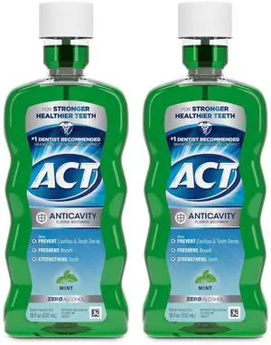 Anticavity Fluoride Mouthwash with Zero Alcohol, Prevents Cavities, Freshens Breath & Strengthens Teeth, Mint Flavor, 18 fl. oz., 2 pk Anticavity Fluoride Mouthwash with Zero Alcohol, Prevents Cavities, Freshens Breath & Strengthens Teeth, Mint Flavor, 18 fl. oz., 2 pk