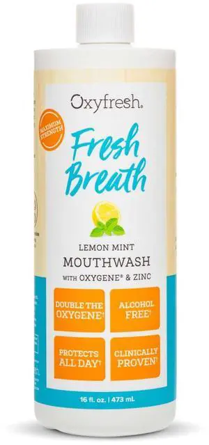 Lemon Mint Fresh Breath Mouthwash Bad Breath Treatment SLS & Fluoride Free Alcohol Free, Gentle Nonburning with Xylitol & Essential Oils 16 Fl Oz Lemon Mint Fresh Breath Mouthwash Bad Breath Treatment SLS & Fluoride Free Alcohol Free, Gentle Nonburning with Xylitol & Essential Oils 16 Fl Oz