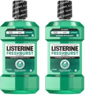 Freshburst Intense Antiseptic Mouthwash for Bad Breath, Kills 99.9% of Germs that Cause Bad Breath & Fight Plaque & Gingivitis, ADA Accepted Mouthwash, Convenience Pack, 2 x 1 L Freshburst Intense Antiseptic Mouthwash for Bad Breath, Kills 99.9% of Germs that Cause Bad Breath & Fight Plaque & Gingivitis, ADA Accepted Mouthwash, Convenience Pack, 2 x 1 L