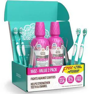 Anticavity Fluoride Mouthwash Helps Prevent Cavities & Strengthen Teeth and Enamel 0.05% Sodium Fluoride Therapeutic Oral Rinse Alcohol-Free, Vibrant Mint - 16 oz, Pack of 2 Anticavity Fluoride Mouthwash Helps Prevent Cavities & Strengthen Teeth and Enamel 0.05% Sodium Fluoride Therapeutic Oral Rinse Alcohol-Free, Vibrant Mint - 16 oz, Pack of 2