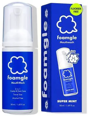 2-in-1 Foam Mouthwash & Toothpaste - Waterless Travel Size Oral Care, Portable Mouthwash Foam for Refreshing Breath, No Alcohol, Fluoride Free, Made in Korea 50 mL / 1.69 fl oz 2-in-1 Foam Mouthwash & Toothpaste - Waterless Travel Size Oral Care, Portable Mouthwash Foam for Refreshing Breath, No Alcohol, Fluoride Free, Made in Korea 50 mL / 1.69 fl oz