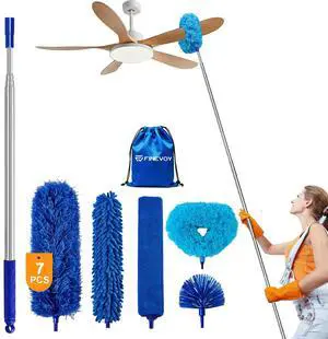 Dusters for Cleaning, Duster with Extension Pole 7 in 1 Kit, Ceiling Fan Cleaner Duster Cobweb Duster, Long Dusters for High Ceilings, Microfiber Dusters for Ceiling Fan, Blinds and Furniture Dusters for Cleaning, Duster with Extension Pole 7 in 1 Kit, Ceiling Fan Cleaner Duster Cobweb Duster, Long Dusters for High Ceilings, Microfiber Dusters for Ceiling Fan, Blinds and Furniture