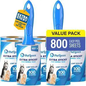 Extra Sticky Lint Roller Ultimate Value Set 800 Sheets for Pet Hair Removal, Dog and Cat Lint Remover 8 Pack Extra Sticky Lint Roller Ultimate Value Set 800 Sheets for Pet Hair Removal, Dog and Cat Lint Remover 8 Pack