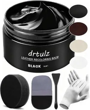 Black Leather Recoloring Balm, Leather Color Restorer Conditioner, Leather Repair Kits for Vinyl Furniture, Sofa, Car Seats, Shoes - Repair Leather Color on Faded & Scratched Leather Couches Black Leather Recoloring Balm, Leather Color Restorer Conditioner, Leather Repair Kits for Vinyl Furniture, Sofa, Car Seats, Shoes - Repair Leather Color on Faded & Scratched Leather Couches