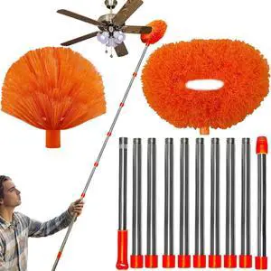 20+ Feet High Reach Dusting Kit, Cobweb Duster & Ceiling Fan Duster with 3-14 ft Extension Pole for Cleaning, Microfiber Feather Duster Cleaner for Cleaning Walls Bookshelves Furniture Door Window 20+ Feet High Reach Dusting Kit, Cobweb Duster & Ceiling Fan Duster with 3-14 ft Extension Pole for Cleaning, Microfiber Feather Duster Cleaner for Cleaning Walls Bookshelves Furniture Door Window