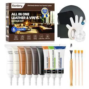 Leather Repair Kit, Vinyl Repair Kit for Car Seat, Couch & Furniture, Leather Filler & Scratch Repair for Auto Interior, Leather & Vinyl Restoration Leather Repair Kit, Vinyl Repair Kit for Car Seat, Couch & Furniture, Leather Filler & Scratch Repair for Auto Interior, Leather & Vinyl Restoration