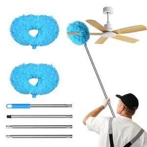 Ceiling Fan Cleaner Duster - Adjustable Duster with Extension Pole,Dusters for Cleaning Fan Blade, Walls and Cobweb (2Pcs Dusters/Blue) Ceiling Fan Cleaner Duster - Adjustable Duster with Extension Pole,Dusters for Cleaning Fan Blade, Walls and Cobweb (2Pcs Dusters/Blue)