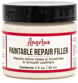 Leather Filler for Filling or Repairing Holes, Tears, Cracks, Scratches, for Leather Car Seats, Furniture, Shoes - Flexible | Made in USA - 2 fl oz Leather Filler for Filling or Repairing Holes, Tears, Cracks, Scratches, for Leather Car Seats, Furniture, Shoes - Flexible | Made in USA - 2 fl oz