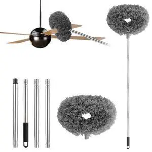 Ceiling Fan Cleaner Duster Reusable Microfiber Ceiling Fan Blade Cleaner Removable Duster with Extension Pole Adjusts 13 to 49.7 Inch for Cleaning Walls Bookshelves Furniture Door Window Top (Gray) Ceiling Fan Cleaner Duster Reusable Microfiber Ceiling Fan Blade Cleaner Removable Duster with Extension Pole Adjusts 13 to 49.7 Inch for Cleaning Walls Bookshelves Furniture Door Window Top (Gray)