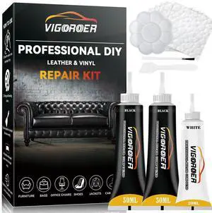 Black Leather Repair Kit for Furniture, Leather Seat Repair Kit for Cars, Easily Restore Car Interior, Sofa, Purse and Jacket, Restore Any Material with Super Easy Instructions Black Leather Repair Kit for Furniture, Leather Seat Repair Kit for Cars, Easily Restore Car Interior, Sofa, Purse and Jacket, Restore Any Material with Super Easy Instructions