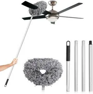 Ceiling Fan Cleaner Duster High Ceiling Extended Fan Blade Cleaner from 13 to 50 Inch Reusable Microfiber Ceiling Fan Duster with Extension Handle for Furniture Bookshelves Wall Door (Gray) Ceiling Fan Cleaner Duster High Ceiling Extended Fan Blade Cleaner from 13 to 50 Inch Reusable Microfiber Ceiling Fan Duster with Extension Handle for Furniture Bookshelves Wall Door (Gray)