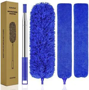 Dusters for Cleaning 100-inch Extra-Long Gap Duster with Extension Pole Bendable Microfiber Head Washable Ceiling Fan Cleaner Duster Kit for High Ceilings, Blue Dusters for Cleaning 100-inch Extra-Long Gap Duster with Extension Pole Bendable Microfiber Head Washable Ceiling Fan Cleaner Duster Kit for High Ceilings, Blue