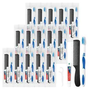 Travel Toothbrush with Toothpaste, Independent Packaging (15-Pack) | Hygiene Kit Bulk with Disposable Toothbrush, 10g Mini Toothbrush, Floss Picks, Comb, Suitable for Travel, Family, Hotel Travel Toothbrush with Toothpaste, Independent Packaging (15-Pack) | Hygiene Kit Bulk with Disposable Toothbrush, 10g Mini Toothbrush, Floss Picks, Comb, Suitable for Travel, Family, Hotel