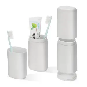Travel Toothbrush and Toothpaste Case, 2 in 1 Gray Toothbrush Holder and Rinse Cup, Large Capacity Toothbrush Cup with Cover, Portable Toothbrush Holder for Traveling, Camping, Trip Travel Toothbrush and Toothpaste Case, 2 in 1 Gray Toothbrush Holder and Rinse Cup, Large Capacity Toothbrush Cup with Cover, Portable Toothbrush Holder for Traveling, Camping, Trip
