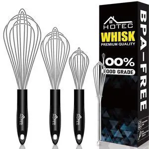 Stainless Steel Whisk Set of 4, Food Grade Balloon Whisk Egg Beater, Thicken Wire Mixing Whisk for Baking, Cooking, Whisking Cream, Sauce, Pancake Batter Stainless Steel Whisk Set of 4, Food Grade Balloon Whisk Egg Beater, Thicken Wire Mixing Whisk for Baking, Cooking, Whisking Cream, Sauce, Pancake Batter