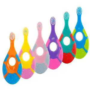 Baby Toothbrush & Toddler Toothbrush for Age 0-2 Years Old | Extra Soft Bristle for Baby Teeth & Infant Gums | Easy-Grip Finger Handle & Teething Pad | Dentist Recommended | 6-Pack Baby Toothbrush & Toddler Toothbrush for Age 0-2 Years Old | Extra Soft Bristle for Baby Teeth & Infant Gums | Easy-Grip Finger Handle & Teething Pad | Dentist Recommended | 6-Pack