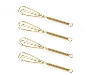 GEPOR Mini Whisks 5 inch 4Pcs Gold GEPOR Mini Whisks 5 inch 4Pcs Gold