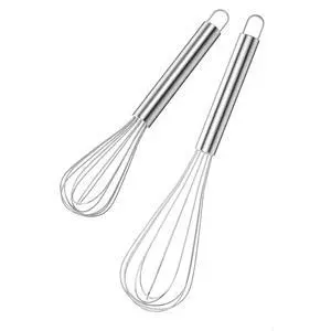 Stainless Steel Whisk Set - 8"+10" Kitchen Wisk, Balloon Whisk for Baking, Cooking, Mixing, Blending, Beating Eggs, Cream, Sauces - Ergonomic Grip - 2 Pack Stainless Steel Whisk Set - 8"+10" Kitchen Wisk, Balloon Whisk for Baking, Cooking, Mixing, Blending, Beating Eggs, Cream, Sauces - Ergonomic Grip - 2 Pack