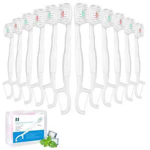 5 in 1 Disposable Mini Toothbrushes with Toothpaste Tongue Scraper Floss Pick Prepasted Travel Toothbrush 12 Pack (Mixed Flavors) 5 in 1 Disposable Mini Toothbrushes with Toothpaste Tongue Scraper Floss Pick Prepasted Travel Toothbrush 12 Pack (Mixed Flavors)