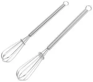 Stainless Steel Mini Whisk Set of 2, Small Wire Hand Whisks, Kitchen Cookware for Cooking, Whisking, Blending, Beating, 5/7/8/10 inch Stainless Steel Mini Whisk Set of 2, Small Wire Hand Whisks, Kitchen Cookware for Cooking, Whisking, Blending, Beating, 5/7/8/10 inch