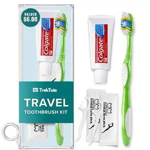 Stuhrling Bottle TrekTote Oral Care Kit with Toothbrush Toothpaste & Floss Picks, Travel Dental Hygiene Kit, Compact Toiletry Kit for Travel, Emergency, Trips, and Overnight Use Stuhrling Bottle TrekTote Oral Care Kit with Toothbrush Toothpaste & Floss Picks, Travel Dental Hygiene Kit, Compact Toiletry Kit for Travel, Emergency, Trips, and Overnight Use